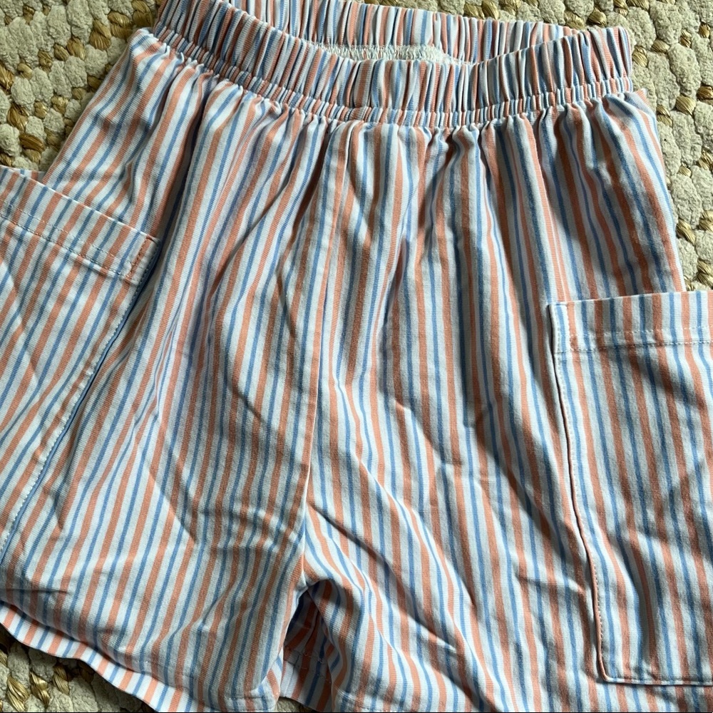 Striped Boys Shorts with Elastic Band and Pockets